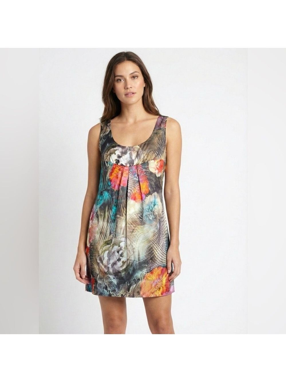D STUDIO 100% Silk Mini Sheath Dress Fully Lined in Silk Button Back Close Sz 8